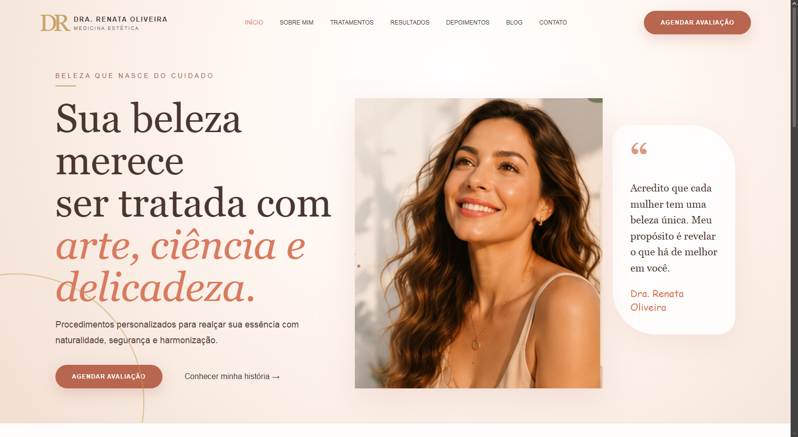 Site profissional Estética Lumière: página premium para aumentar agendamentos